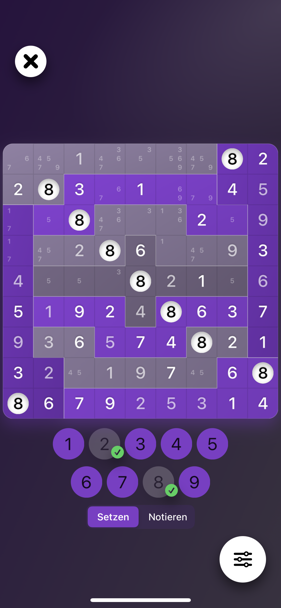 Jigsaw Sudoku with numbers already revealed.