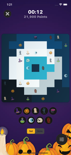 A playing field with individual design during the Halloween event