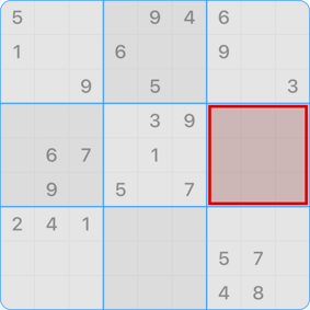 9x9 Sudoku with highlighted box