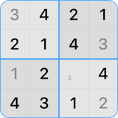4x4 Sudoku puzzle step 7