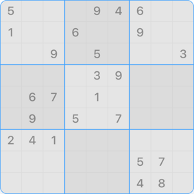 A 9x9 classic Sudoku puzzle