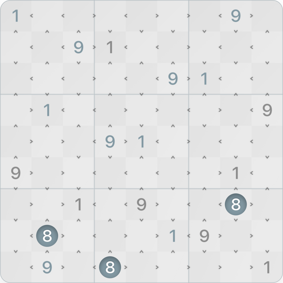 9x9 Comparison Sudoku Solution Step 7