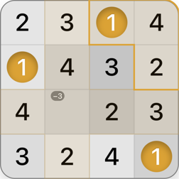 4x4 Kendoku puzzle final solving step