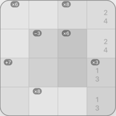 4x4 Kendoku puzzle solving step 3