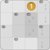 4x4 Kendoku puzzle solving step 5