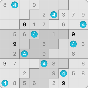 9x9 Stair Steps Sudoku puzzle solving guide step 5.2