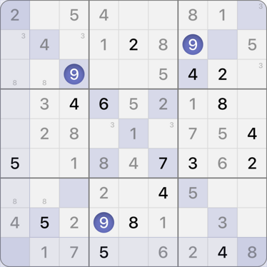 9x9 X Sudoku puzzle solving guide step 10.1
