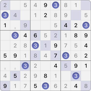 9x9 X Sudoku puzzle solving guide step 11