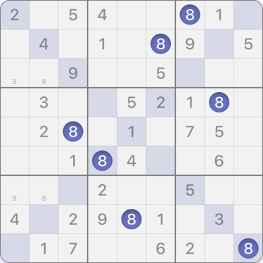 9x9 X Sudoku puzzle solving guide step 3