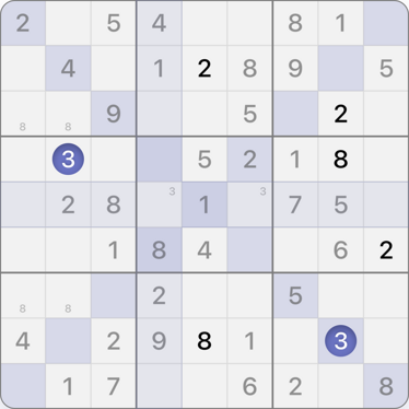 9x9 X Sudoku puzzle solving guide step 5