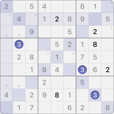 9x9 X Sudoku puzzle solving guide step 6