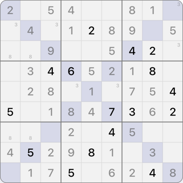 9x9 X Sudoku puzzle solving guide step 9.2