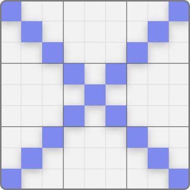 Highlighted diagonales in a X Sudoku