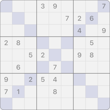 A 9x9 X Sudoku puzzle