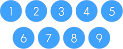 The buttons to enter solutions for the Sudoku puzzle