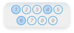 Buttons to enter a solution for the Sudoku puzzle