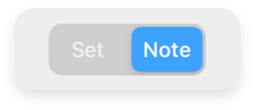 Button to switch between notes and entering solutions