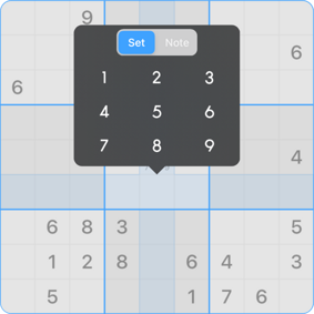 The number pad for entering a solution