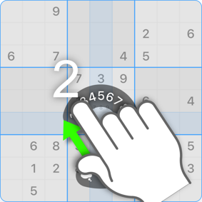 Navigate to the desired number on the number wheel